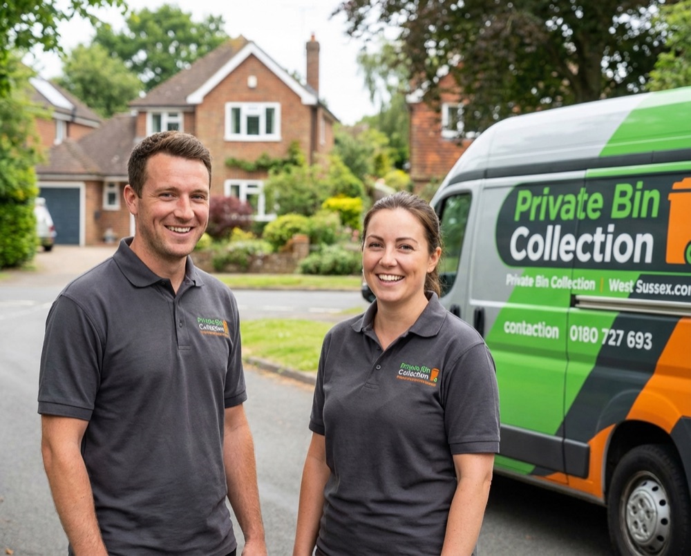 Friendly bin collection team member serving East Preston homes